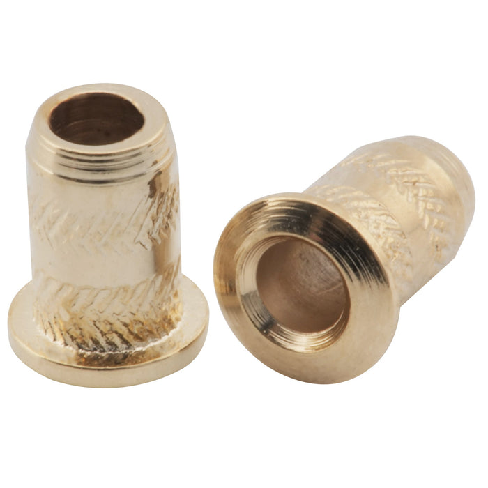 detail of musiclily pro 4mm steel top mounting string ferrules for electric guitar mx2719 6p