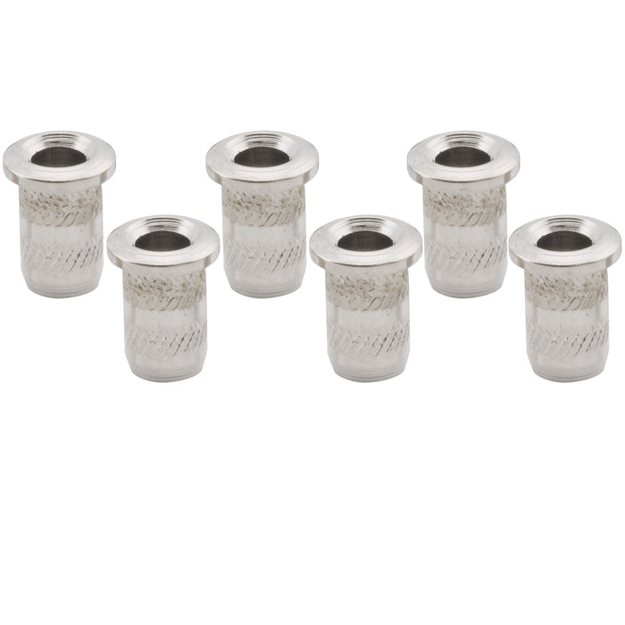 musiclily pro 4mm steel top mounting string ferrules for electric guitar mx2719 6p, nickel