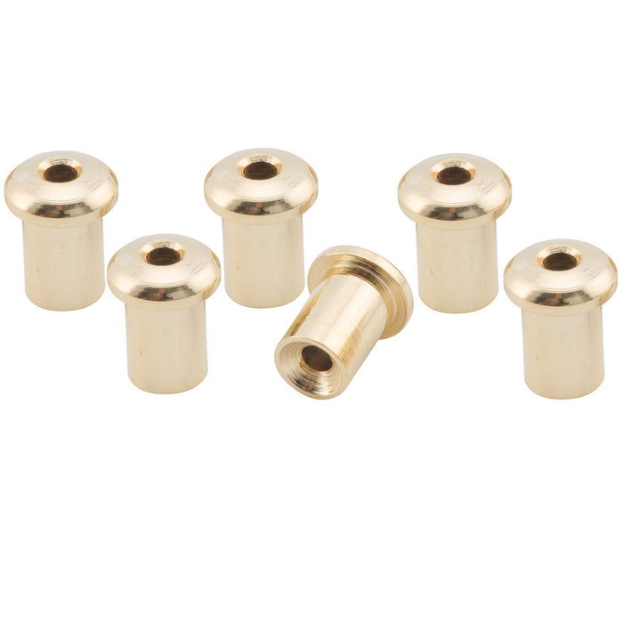 musiclily pro 5mm steel top mounting string ferrules for electric guitar mx2720 6p, gold
