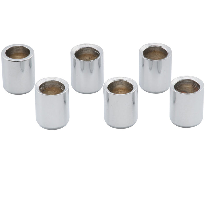 musiclily pro 8mm steel flush style through body string mounting ferrules for tele style electric guitar mx2721 6p, chrome