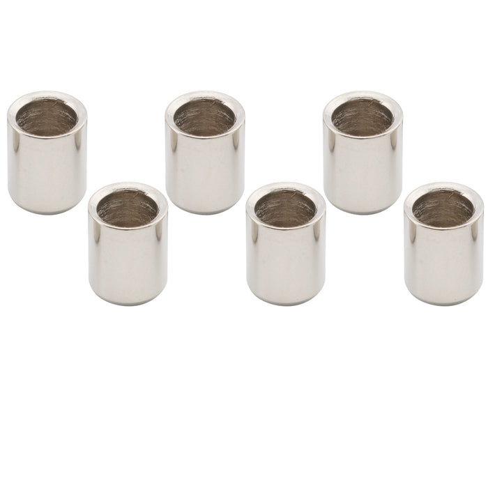 musiclily pro 8mm steel flush style through body string mounting ferrules for tele style electric guitar mx2721 6p, nickel