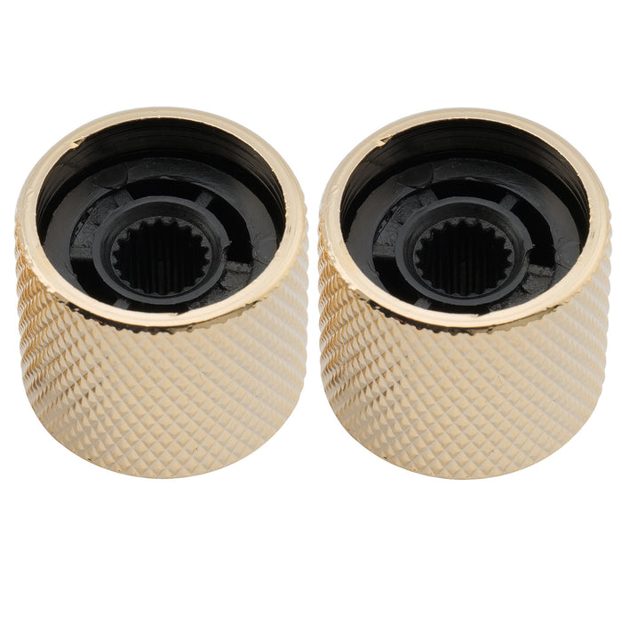 Perilla de control a presión Musiclily Pro Coarse de 18 estrías de acero de 19 mm para guitarra y bajo importados (juego de 2)