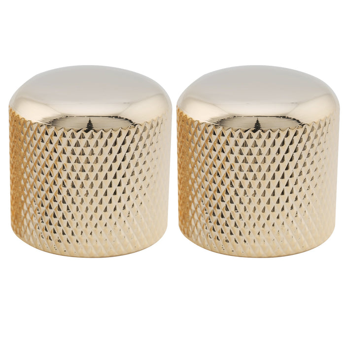 musiclily pro coarse 18 splines steel dome push on control knob 19mm for imported guitar bass mx2790 2p, gold