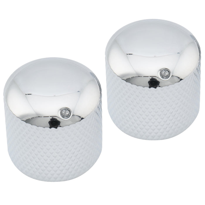 detail of musiclily pro coarse 18 splines steel dome push on control knob with indicator dot for imported guitar bass mx2792 2p