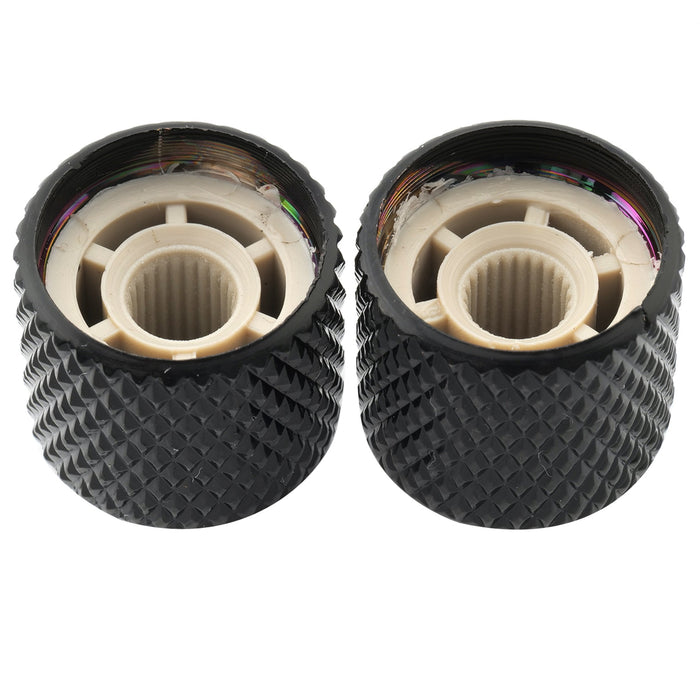 Musiclily Pro Fein 24 Splines Stahlkuppel Push-on Steuerknopf 18 mm für in den USA hergestellte Gitarren- und Bass-Potentiometer, Set von 2