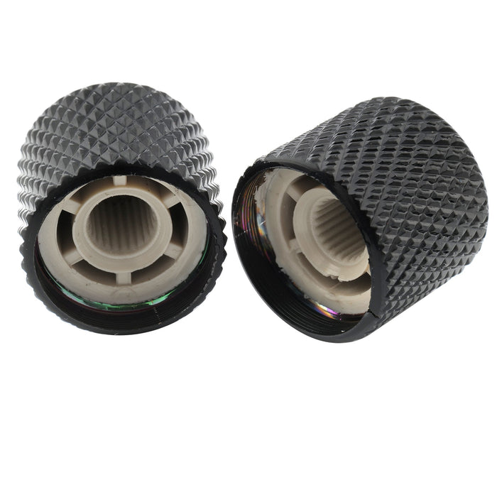 Musiclily Pro Fein 24 Splines Stahlkuppel Push-on Steuerknopf 18 mm für in den USA hergestellte Gitarren- und Bass-Potentiometer, Set von 2