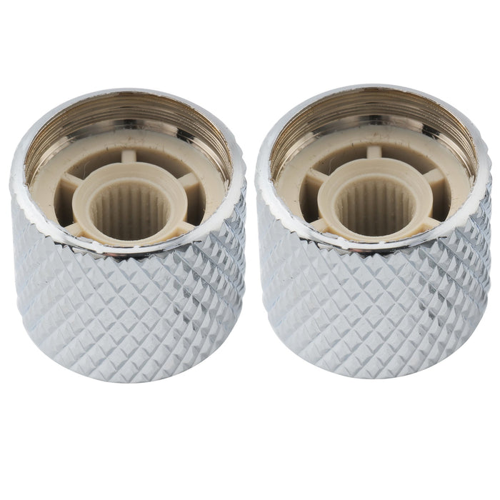 Musiclily Pro Fein 24 Splines Stahlkuppel Push-on Steuerknopf 18 mm für in den USA hergestellte Gitarren- und Bass-Potentiometer, Set von 2