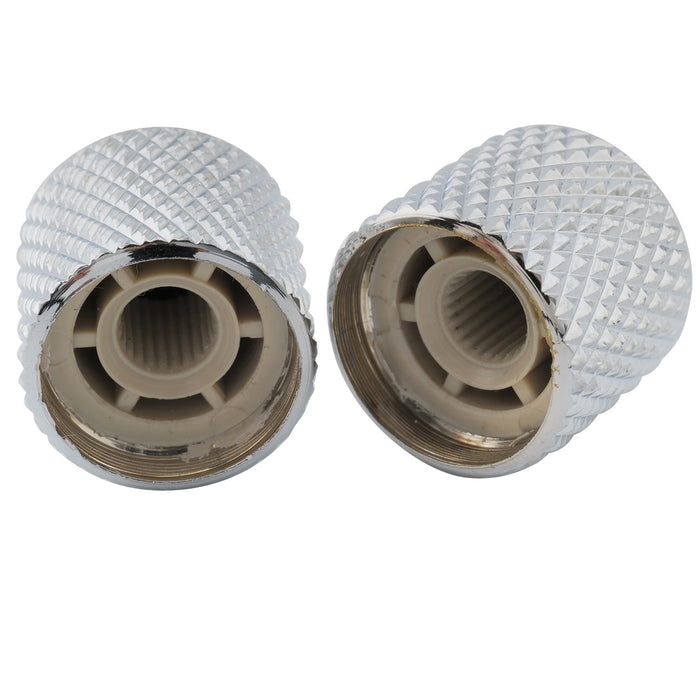 Musiclily Pro Fein 24 Splines Stahlkuppel Push-on Steuerknopf 18 mm für in den USA hergestellte Gitarren- und Bass-Potentiometer, Set von 2