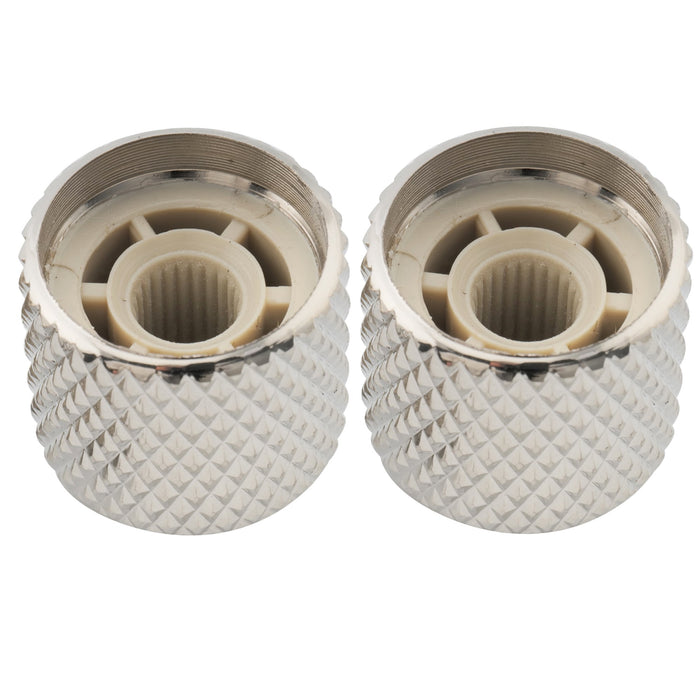 Musiclily Pro Fein 24 Splines Stahlkuppel Push-on Steuerknopf 18 mm für in den USA hergestellte Gitarren- und Bass-Potentiometer, Set von 2