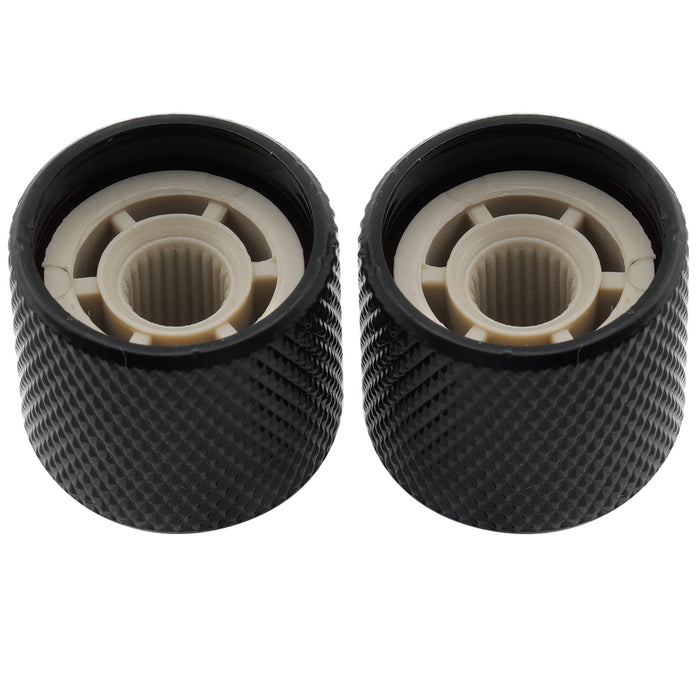 Perilla de control Musiclily Pro Fine de 24 estrías con cúpula de acero de 19 mm para potenciómetros de guitarra y bajo fabricados en EE. UU. (juego de 2)