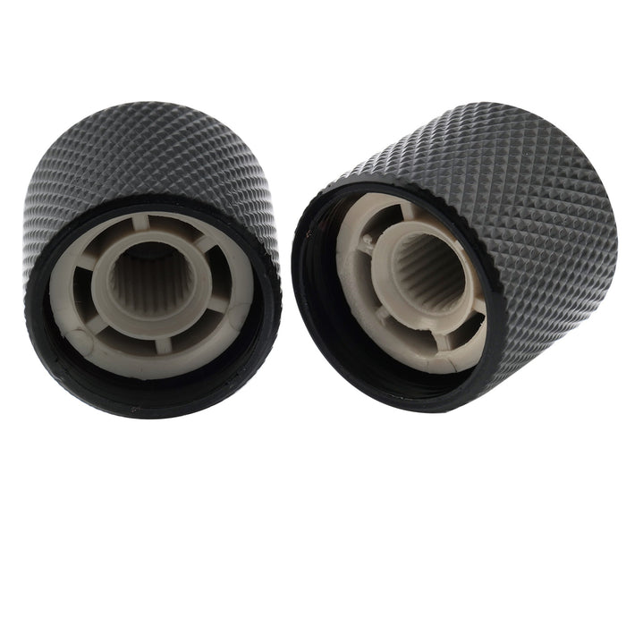 Perilla de control Musiclily Pro Fine de 24 estrías con cúpula de acero de 19 mm para potenciómetros de guitarra y bajo fabricados en EE. UU. (juego de 2)