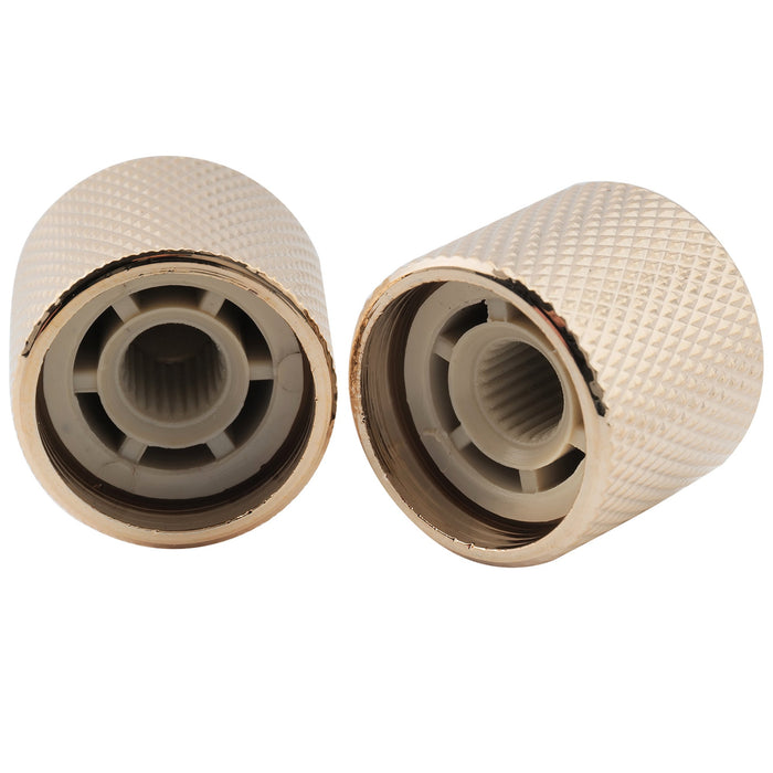 Perilla de control Musiclily Pro Fine de 24 estrías con cúpula de acero de 19 mm para potenciómetros de guitarra y bajo fabricados en EE. UU. (juego de 2)