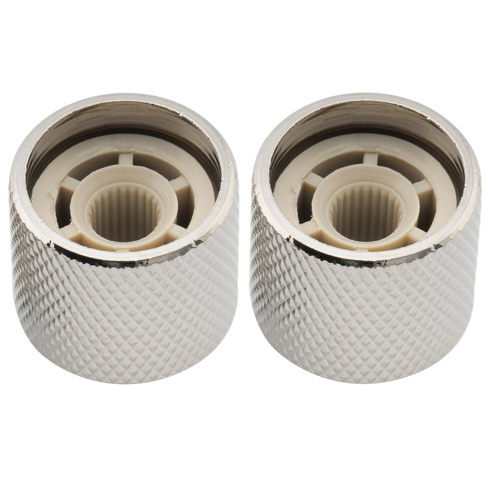 Perilla de control Musiclily Pro Fine de 24 estrías con cúpula de acero de 19 mm para potenciómetros de guitarra y bajo fabricados en EE. UU. (juego de 2)