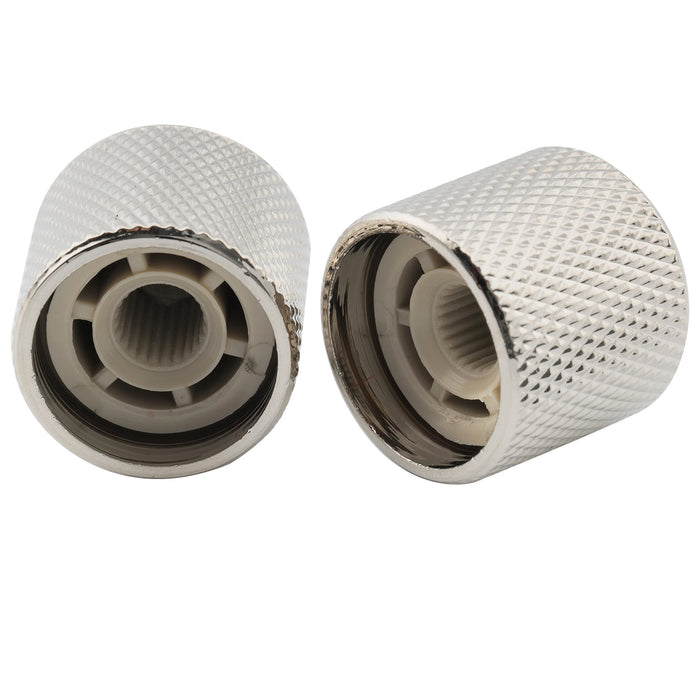 Perilla de control Musiclily Pro Fine de 24 estrías con cúpula de acero de 19 mm para potenciómetros de guitarra y bajo fabricados en EE. UU. (juego de 2)