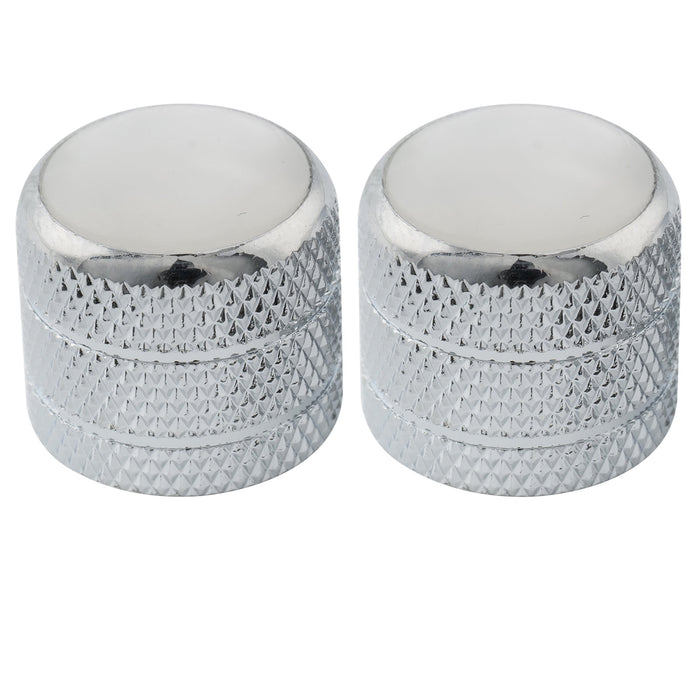 musiclily pro fine 24 splines steel dome mother of pearl top push on control knob for usa made guitar bass potentiometers mx2799 2p, chrome