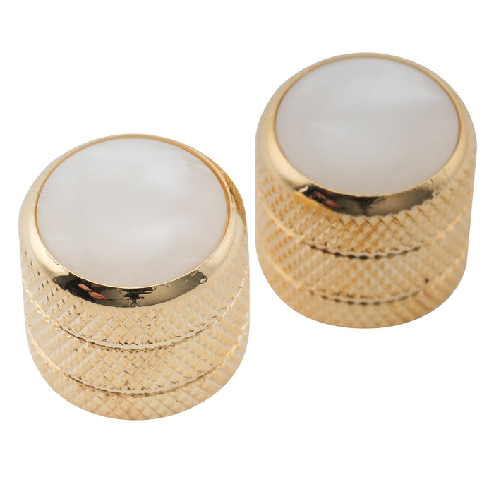 detail of musiclily pro fine 24 splines steel dome mother of pearl top push on control knob for usa made guitar bass potentiometers mx2799 2p