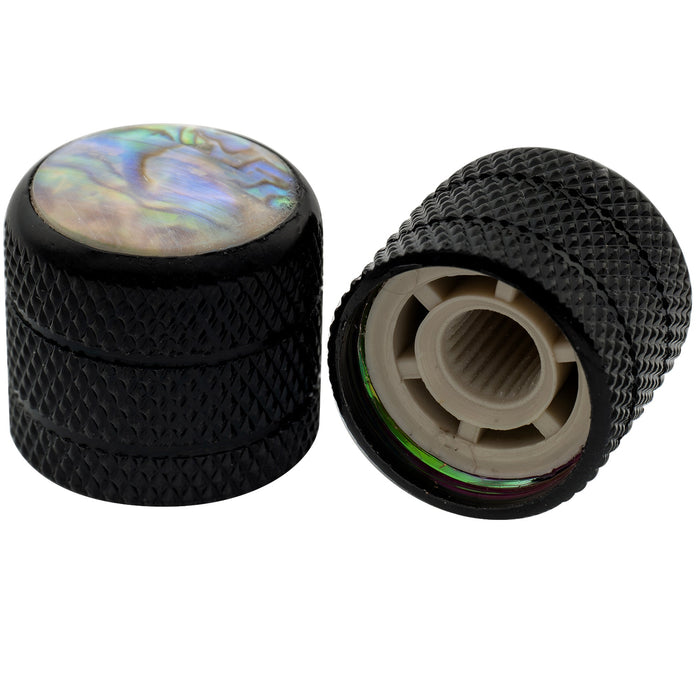 detail of musiclily pro fine 24 splines steel dome abalone top push on control knob for usa made guitar bass potentiometers 18x16 5mm mx2800 2p