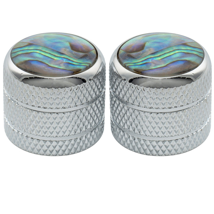 musiclily pro fine 24 splines steel dome abalone top push on control knob for usa made guitar bass potentiometers 18x16 5mm mx2800 2p, chrome