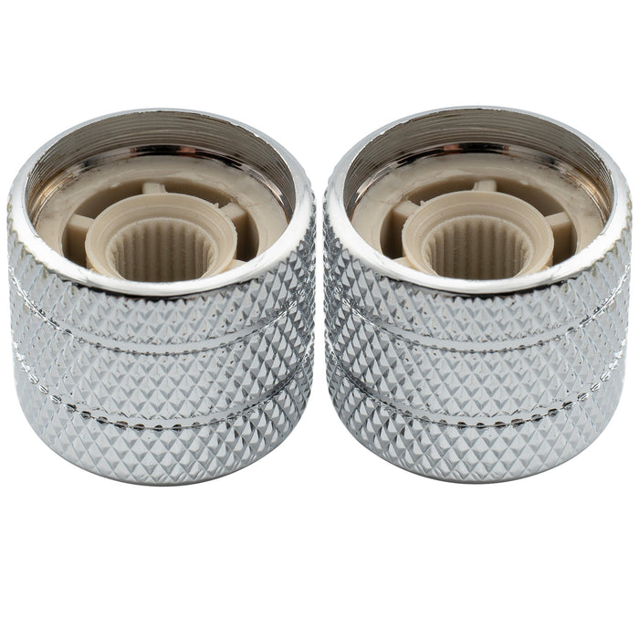 Musiclily Pro Fein 24 Splines Stahlkuppeln mit Abalone -Oberfläche, Push -on -Reglerknopf für amerikanisch hergestellte Gitarren - und Bass -Potentiometer 18x16,5mm, Set von 2