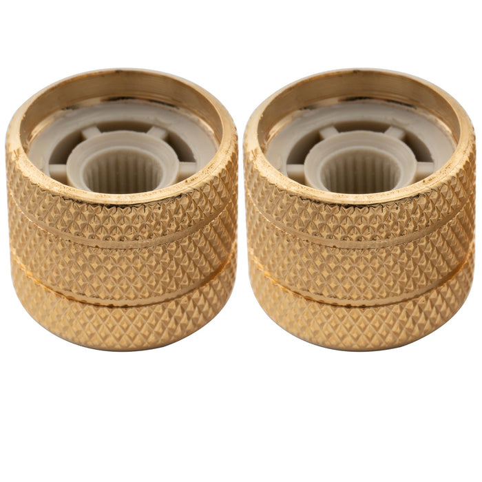 Musiclily Pro Fein 24 Splines Stahlkuppeln mit Abalone -Oberfläche, Push -on -Reglerknopf für amerikanisch hergestellte Gitarren - und Bass -Potentiometer 18x16,5mm, Set von 2