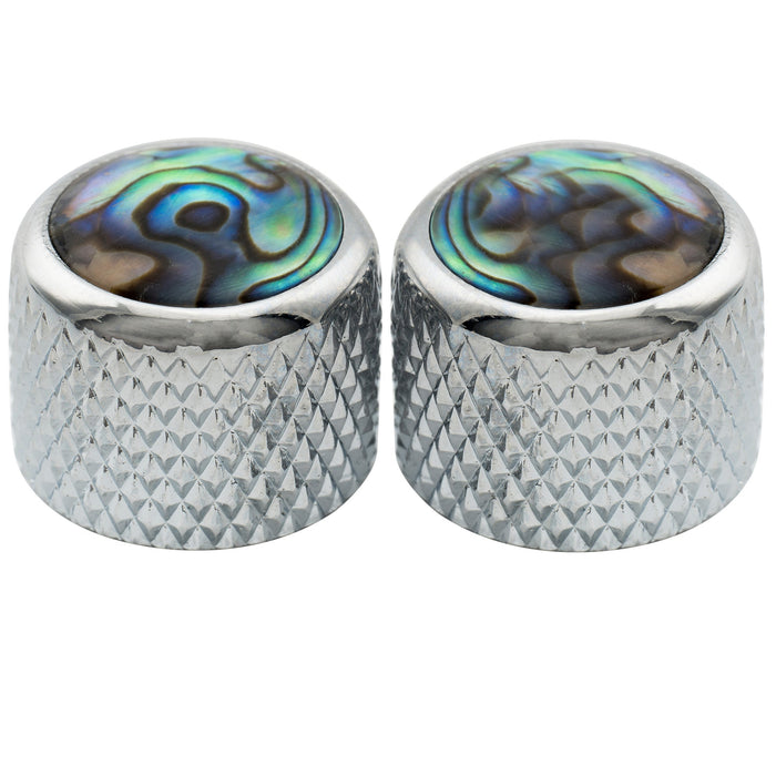 musiclily pro fine 24 splines steel dome abalone top push on control knob for usa made guitar bass potentiometers 19x16 5mm mx2802 2p, chrome