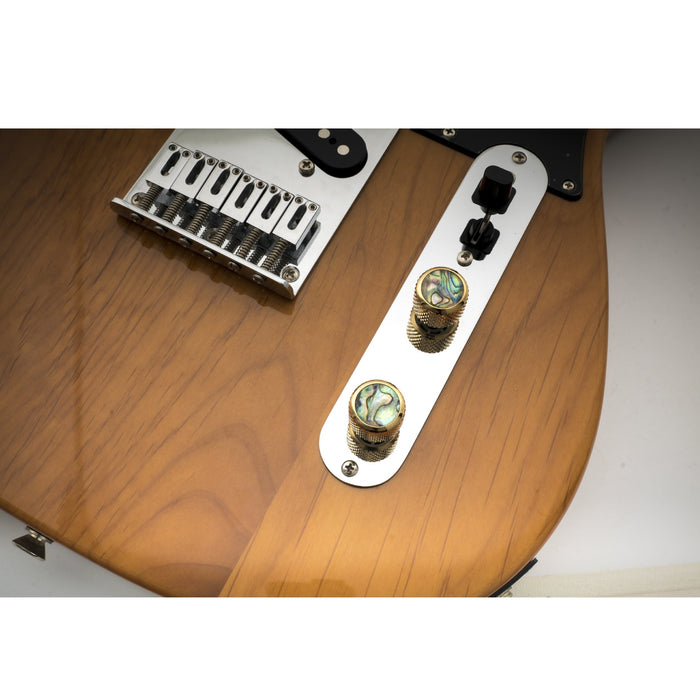 Musiclily Pro 鋼製 インチ規格 24スプライン アバロントップ ドームノブ コントロールノブ つまみ USA製ギターやベースのポット用 19x16.5mm ブラック(2個セット)