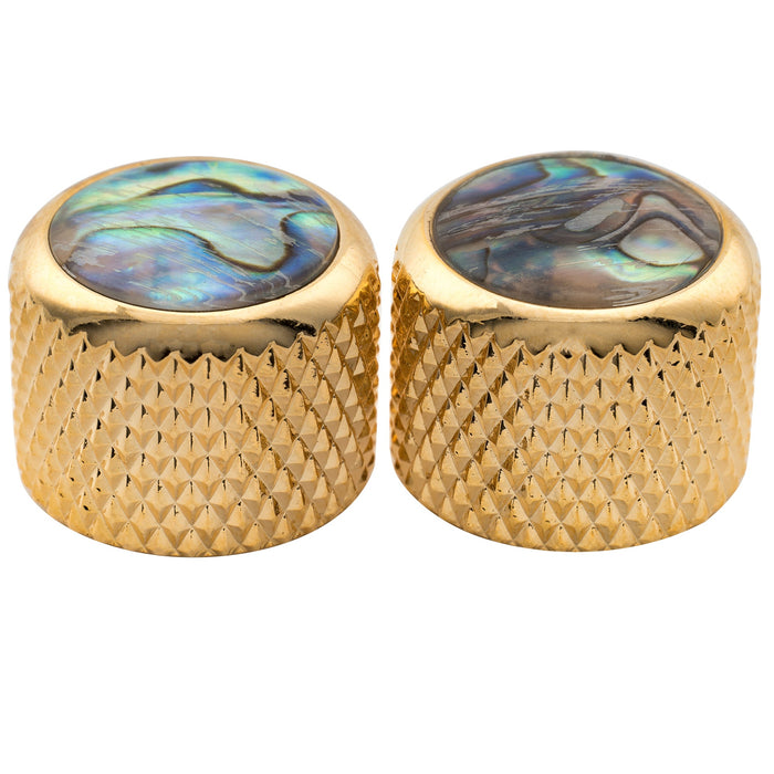 musiclily pro fine 24 splines steel dome abalone top push on control knob for usa made guitar bass potentiometers 19x16 5mm mx2802 2p, gold