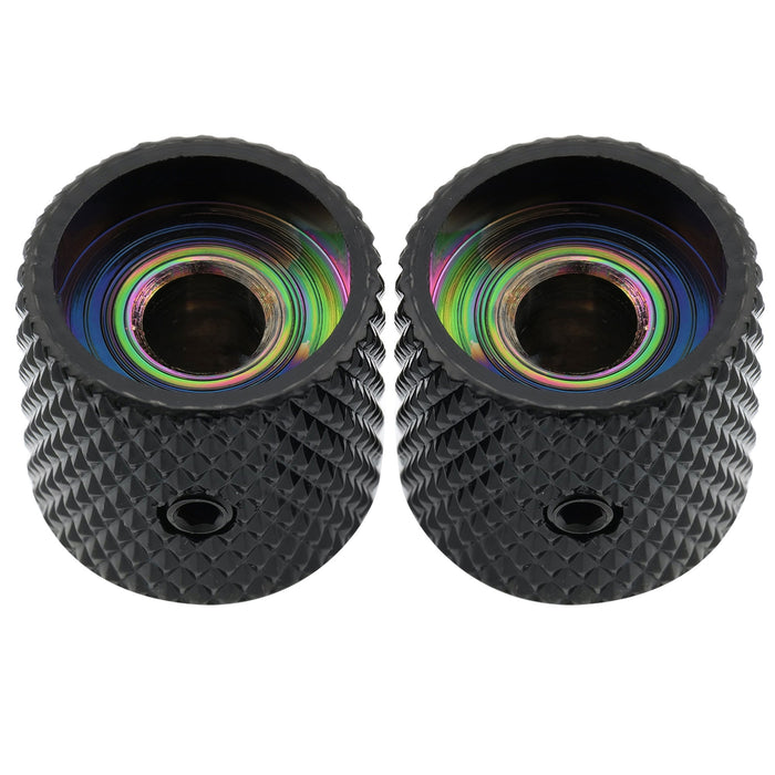 Musiclily Pro 1/4 Pollice Cupola in Acciaio Universale Fitting Potenziometro Manopola con Vite di Bloccaggio per Chitarra Elettrica Basso, Set di 2