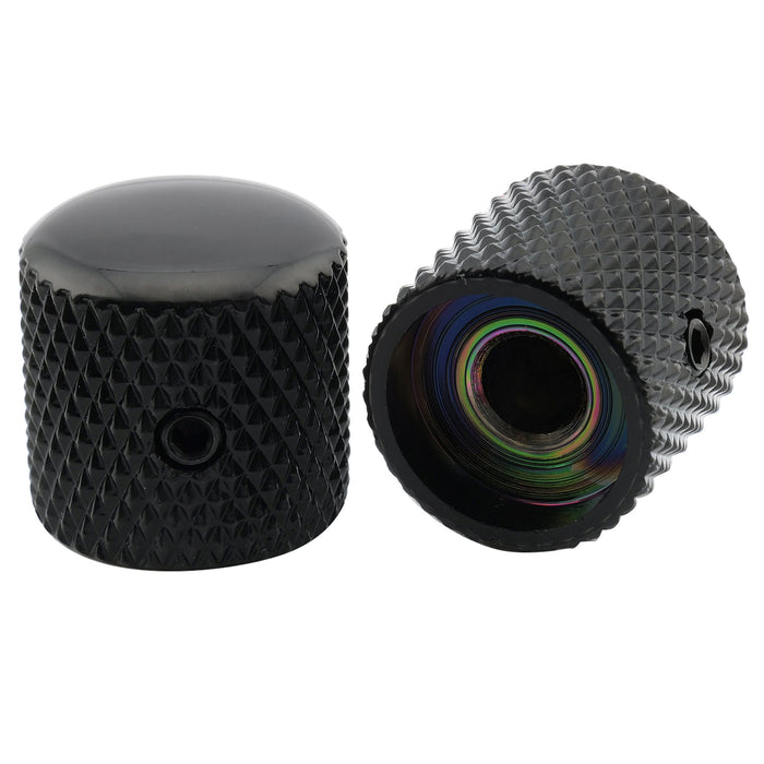 Musiclily Pro 1/4 Pollice Cupola in Acciaio Universale Fitting Potenziometro Manopola con Vite di Bloccaggio per Chitarra Elettrica Basso, Set di 2