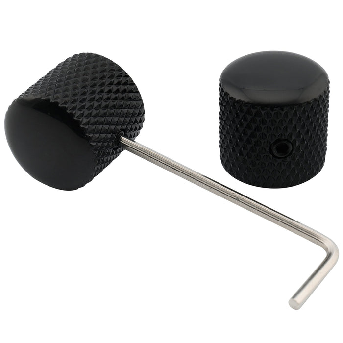 Musiclily Pro 1/4 Pollice Cupola in Acciaio Universale Fitting Potenziometro Manopola con Vite di Bloccaggio per Chitarra Elettrica Basso, Set di 2