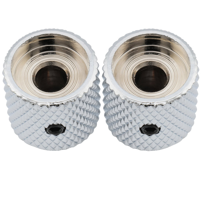 Musiclily Pro 1/4 Pollice Cupola in Acciaio Universale Fitting Potenziometro Manopola con Vite di Bloccaggio per Chitarra Elettrica Basso, Set di 2