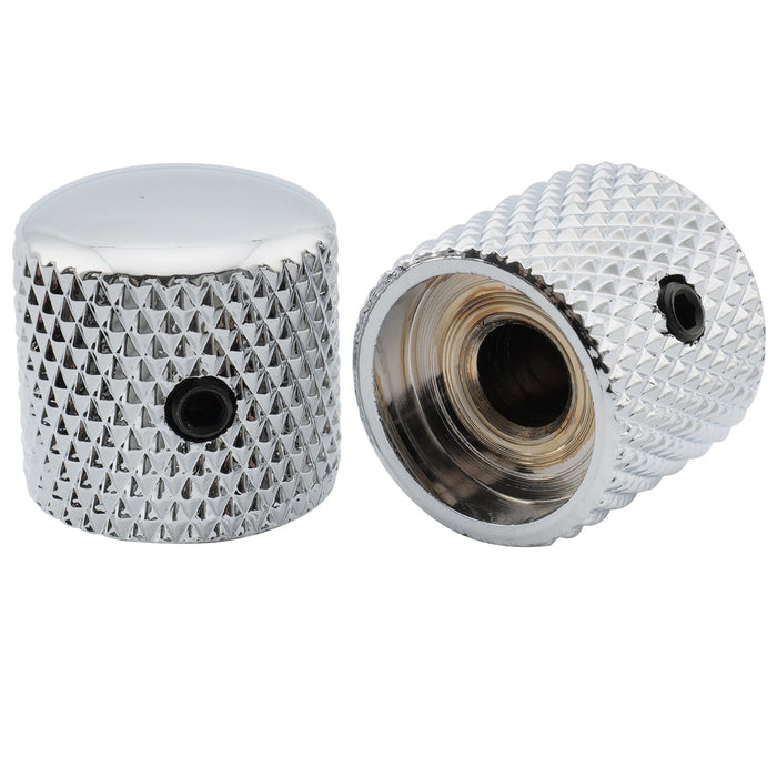Musiclily Pro 1/4 Pollice Cupola in Acciaio Universale Fitting Potenziometro Manopola con Vite di Bloccaggio per Chitarra Elettrica Basso, Set di 2