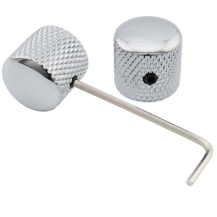 Musiclily Pro 1/4 Pollice Cupola in Acciaio Universale Fitting Potenziometro Manopola con Vite di Bloccaggio per Chitarra Elettrica Basso, Set di 2