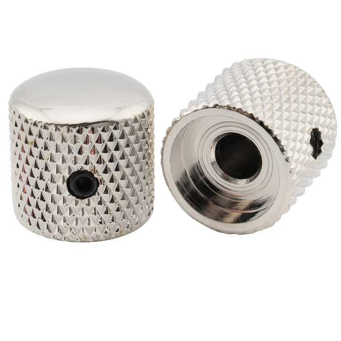 Musiclily Pro 1/4 Pollice Cupola in Acciaio Universale Fitting Potenziometro Manopola con Vite di Bloccaggio per Chitarra Elettrica Basso, Set di 2