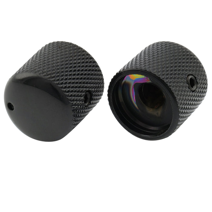 detail of musiclily pro 1 4 inch steel dome universal fitting potentiometer control knob with set screw and indicator dot for electric guitar bass mx2806 2p