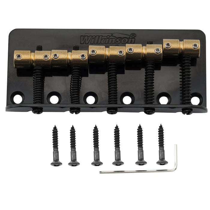 detail of wilkinson wbbc5 18mm brass saddles steel plate 5 string bass bridge mx2815p
