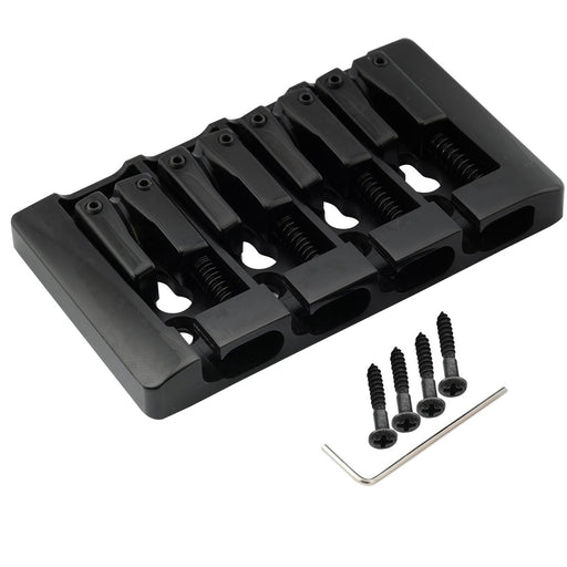 musiclily pro 19mm string spacing pre radiused hard zinc 4 string bass bridge mx2816p