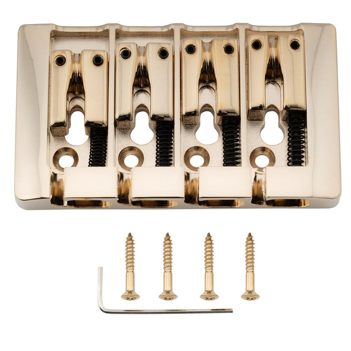 Chevalet de basse 4 cordes Musiclily Pro pré-radié en zinc dur avec espacement des cordes de 19 mm