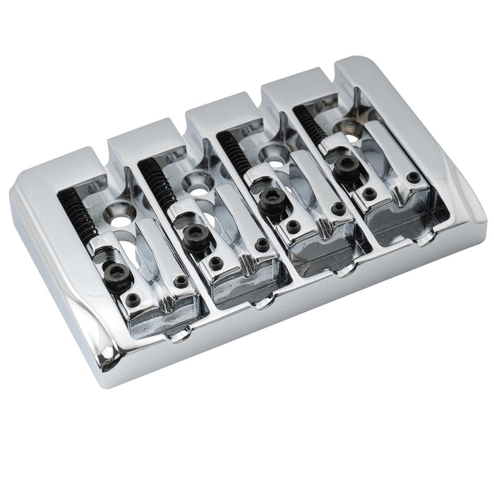 Musiclily Pro 19mmピッチ ロックサドル付き ベースブリッジ 硬質亜鉛 4弦bassエレキベース用 ブラック