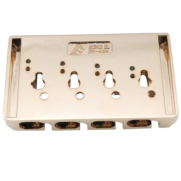 Musiclily Pro 19mmピッチ ロックサドル付き ベースブリッジ 硬質亜鉛 4弦bassエレキベース用 ブラック