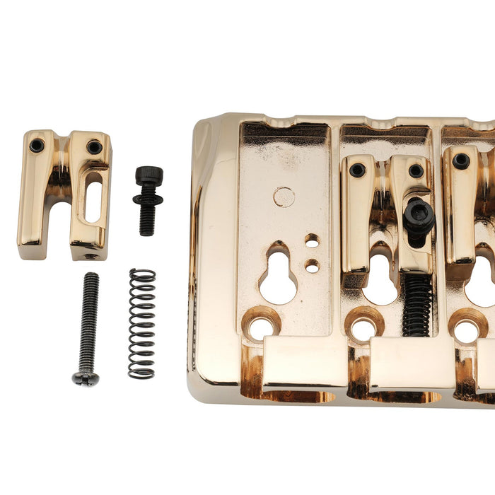 Musiclily Pro 19mmピッチ ロックサドル付き ベースブリッジ 硬質亜鉛 4弦bassエレキベース用 ブラック