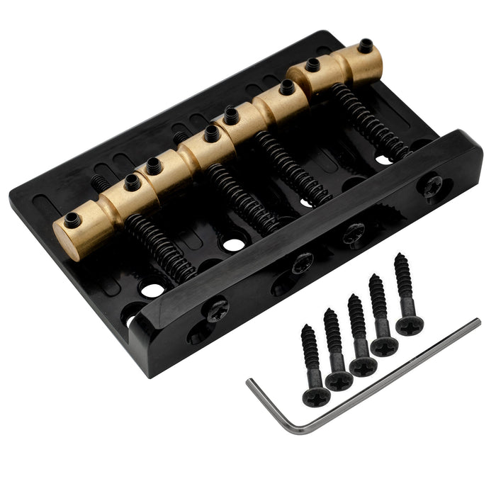 musiclily pro 57mm 2 1 4 inch string spacing hardtail brass saddles zinc alloy plate 4 string bass bridge mx2821p details