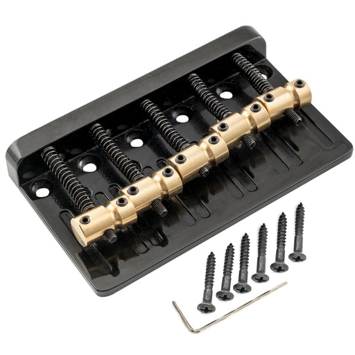 musiclily pro 17mm string spacing dual load heavy duty 5 string bass bridge with brass saddle mx2822p