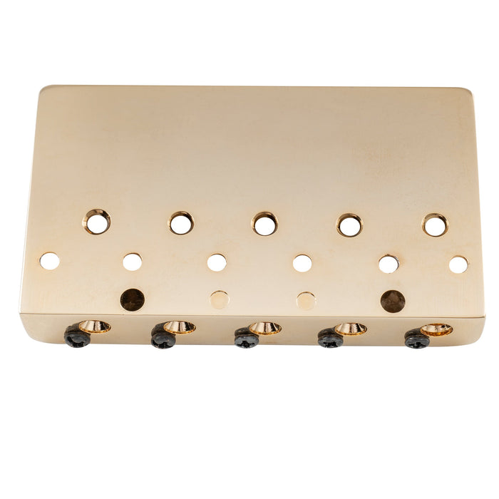 Musiclily Pro 17mm String Spacing Dual Load Heavy Duty 5-String Bass Bridge with Brass Saddle