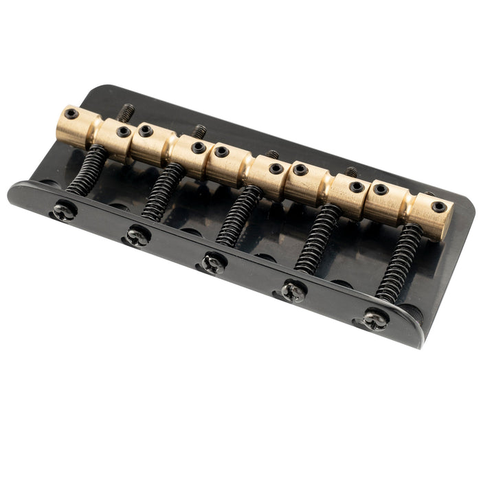 musiclily pro 18mm string spacing classic standard top loading 5 string bass bridge with brass saddle steel plate mx2823p details