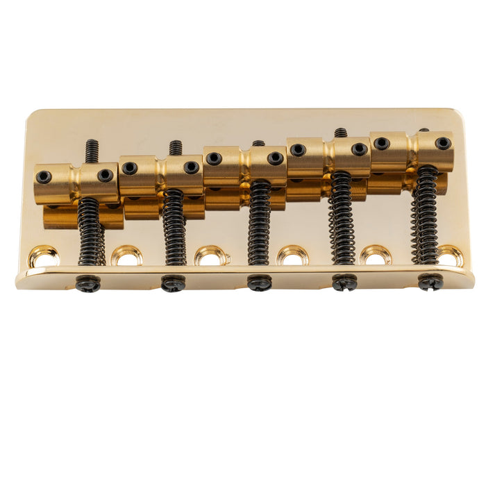 Musiclily Pro 18mmピッチ クラシックスタンダード トップローディングタイプ 真鍮サドル 鋼製プレート 5弦エレキベース用ブリッジ ブラック