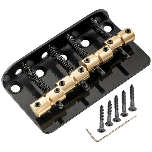 musiclily pro 19mm string spacing classic standard top loading 4 string bass bridge with brass saddle steel plate mx2824p