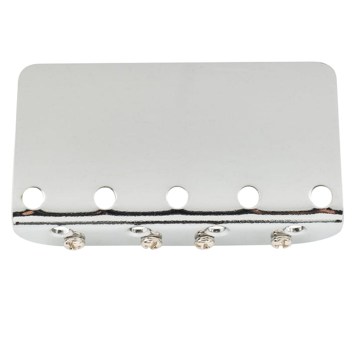 musiclily pro 19mm string spacing classic standard top loading 4 string bass bridge with brass saddle steel plate mx2824p, chrome