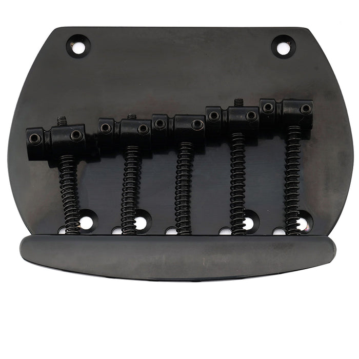 detail of musiclily pro 64mm2 33 64 inch steel dual load 5 string bass bridge for musicman style bass mx2825p