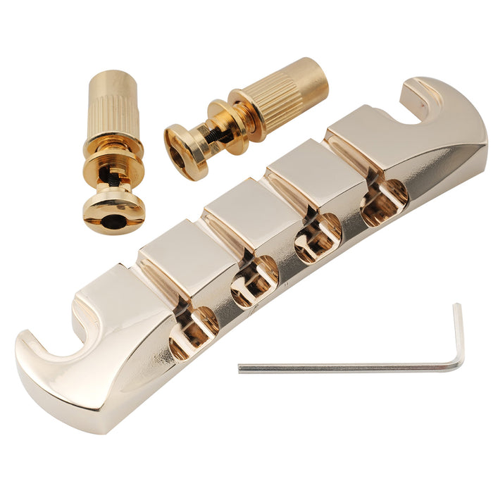 Musiclily Pro 18mmピッチ 高密度亜鉛合金 ベーステールピース 4弦bassエレキベース用 ブラック